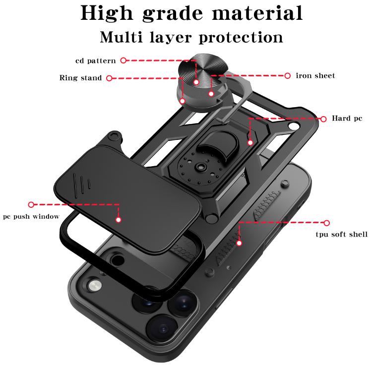 Sliding Camera Cover Design TPU+PC Phone Case, For iPhone 17 Pro Max, For iPhone 17 Pro, For iPhone 17