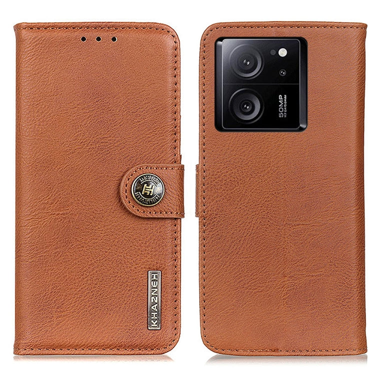 KHAZNEH Cowhide Texture Flip Leather Phone Case