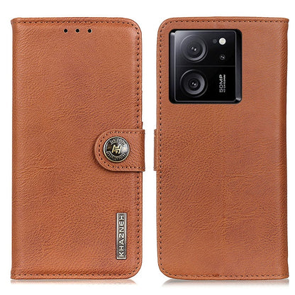 KHAZNEH Cowhide Texture Flip Leather Phone Case