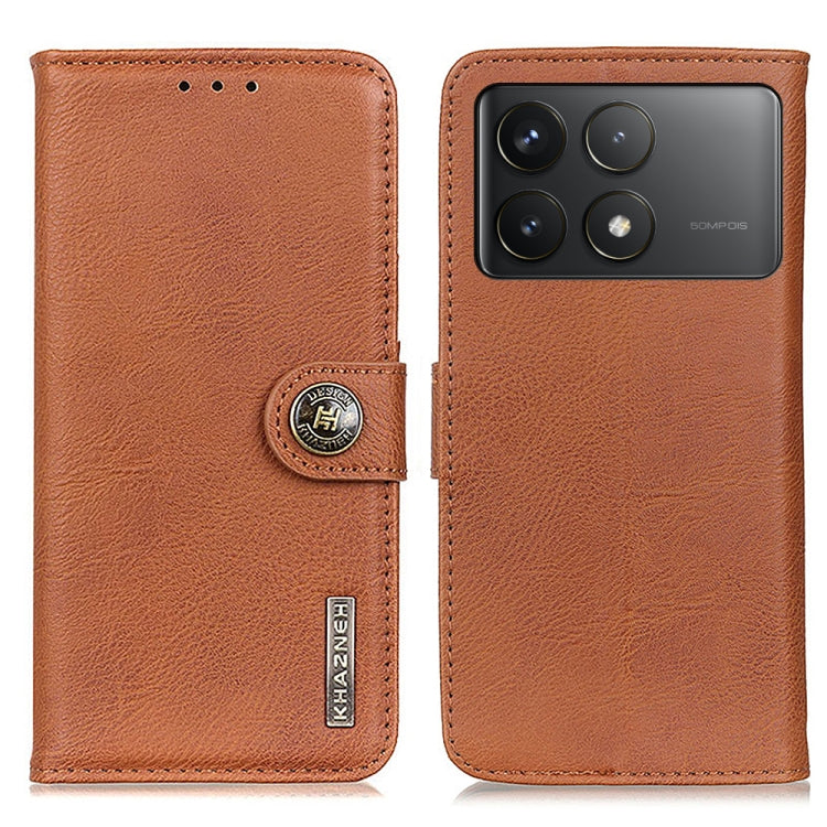 KHAZNEH Cowhide Texture Flip Leather Phone Case