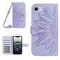Skin Feel Sun Flower Embossed Flip Leather Phone Case with Lanyard, For iPhone 17e / 16e, For iPhone 17