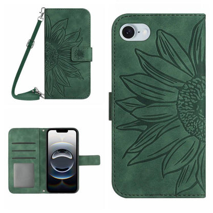 Skin Feel Sun Flower Embossed Flip Leather Phone Case with Lanyard, For iPhone 17e / 16e, For iPhone 17