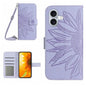 Skin Feel Sun Flower Embossed Flip Leather Phone Case with Lanyard, For iPhone 17e / 16e, For iPhone 17