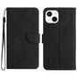 Stitching Embossed Leather Phone Case, For iPhone 15