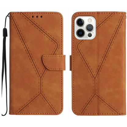 Stitching Embossed Leather Phone Case, For iPhone 16, For iPhone 15 Pro Max, For iPhone 15 Pro, For iPhone 15 Plus