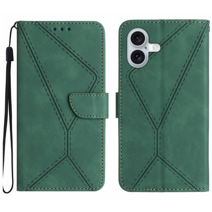 Stitching Embossed Leather Phone Case, For iPhone 16, For iPhone 15 Pro Max, For iPhone 15 Pro, For iPhone 15 Plus