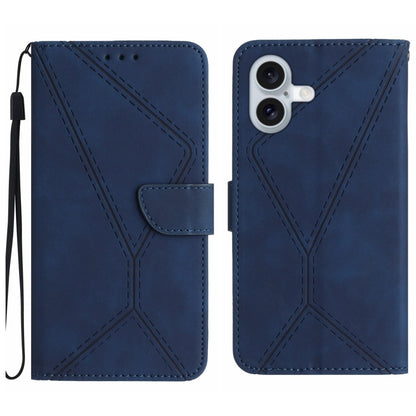 Stitching Embossed Leather Phone Case, For iPhone 16, For iPhone 15 Pro Max, For iPhone 15 Pro, For iPhone 15 Plus