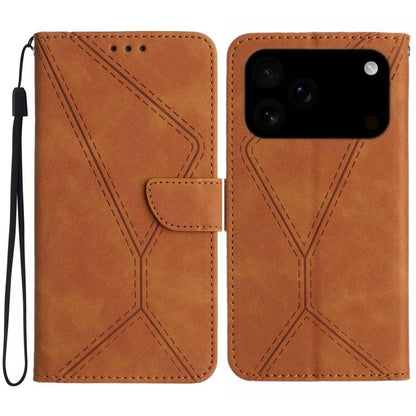 Stitching Embossed Leather Phone Case, For iPhone 18 Pro / 17 Pro, For iPhone 18 Pro Max / 17 Pro Max, For iPhone 17e / 16e, For iPhone 17