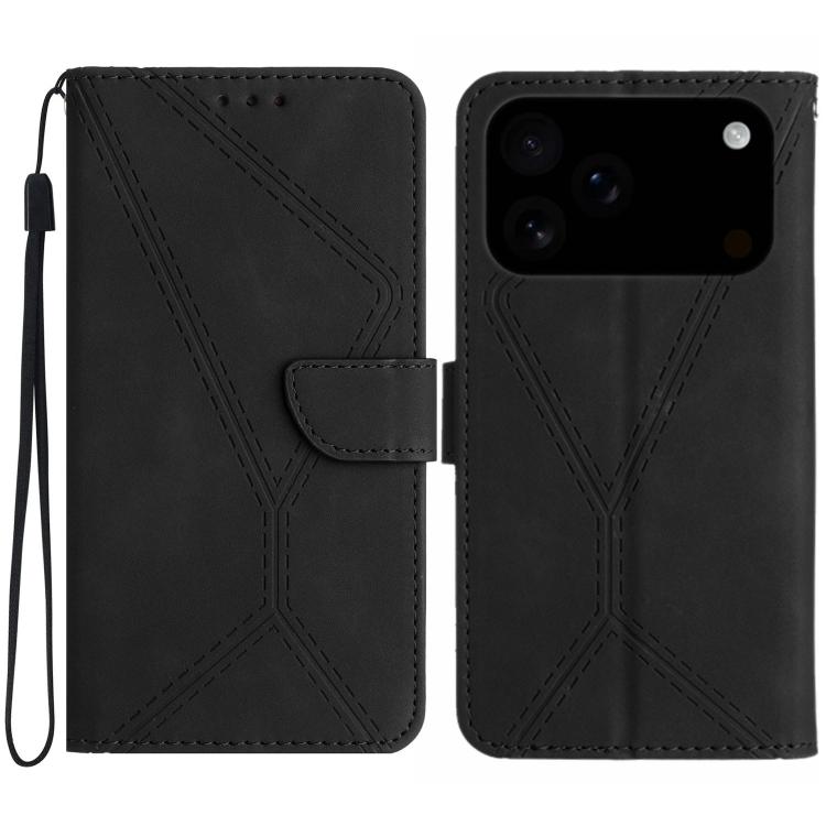 Stitching Embossed Leather Phone Case, For iPhone 18 Pro / 17 Pro, For iPhone 18 Pro Max / 17 Pro Max, For iPhone 17e / 16e, For iPhone 17