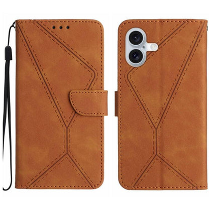 Stitching Embossed Leather Phone Case, For iPhone 17e / 16e, For iPhone 17 Pro Max, For iPhone 17 Pro, For iPhone 17