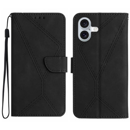 Stitching Embossed Leather Phone Case, For iPhone 17e / 16e, For iPhone 17 Pro Max, For iPhone 17 Pro, For iPhone 17