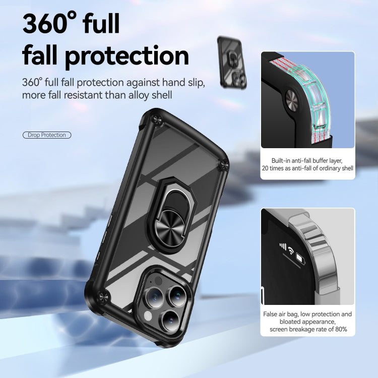TPU + PC Lens Protection Phone Case with Ring Holder