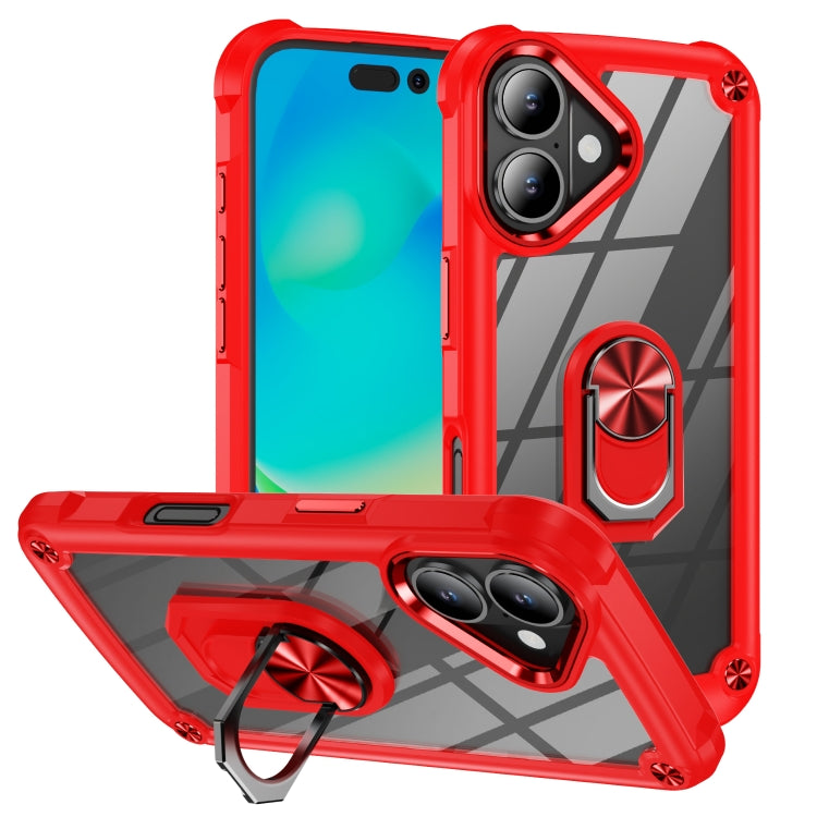 TPU + PC Lens Protection Phone Case with Ring Holder
