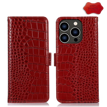 Crocodile Top Layer Cowhide Leather Phone Case, For iPhone 16 Pro, For iPhone 16 Plus, For iPhone 16, For iPhone 15 Pro Max, For iPhone 15 Pro, For iPhone 15 Plus
