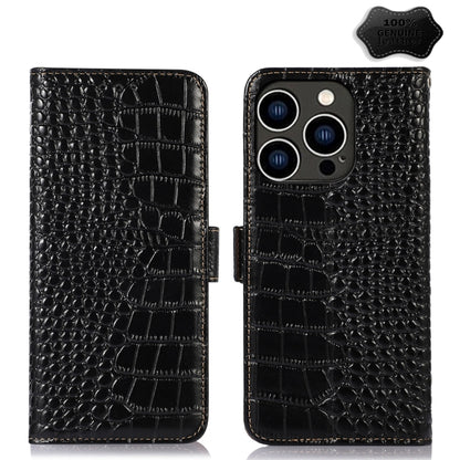 Crocodile Top Layer Cowhide Leather Phone Case, For iPhone 16 Pro, For iPhone 16 Plus, For iPhone 16, For iPhone 15 Pro Max, For iPhone 15 Pro, For iPhone 15 Plus