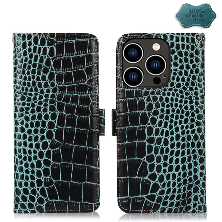 Crocodile Top Layer Cowhide Leather Phone Case, For iPhone 16 Pro, For iPhone 16 Plus, For iPhone 16, For iPhone 15 Pro Max, For iPhone 15 Pro, For iPhone 15 Plus