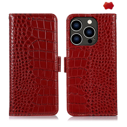 Crocodile Top Layer Cowhide Leather Phone Case, For iPhone 16e / 17e, For iPhone 17 Pro Max, For iPhone 17 Pro, For iPhone 17, For iPhone Air, For iPhone 16 Pro Max