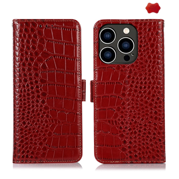 Crocodile Top Layer Cowhide Leather Phone Case