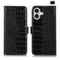 Crocodile Top Layer Cowhide Leather Phone Case, For iPhone 16 Pro, For iPhone 16 Plus, For iPhone 16, For iPhone 15 Pro Max, For iPhone 15 Pro, For iPhone 15 Plus