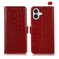Crocodile Top Layer Cowhide Leather Phone Case, For iPhone 16 Pro, For iPhone 16 Plus, For iPhone 16, For iPhone 15 Pro Max, For iPhone 15 Pro, For iPhone 15 Plus
