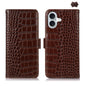 Crocodile Top Layer Cowhide Leather Phone Case, For iPhone 16 Pro, For iPhone 16 Plus, For iPhone 16, For iPhone 15 Pro Max, For iPhone 15 Pro, For iPhone 15 Plus