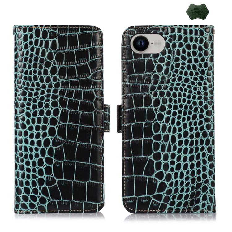 Crocodile Top Layer Cowhide Leather Phone Case, For iPhone 17 Pro Max, For iPhone 17 Pro, For iPhone 17, For iPhone Air, For iPhone 16e, For iPhone 16 Pro Max