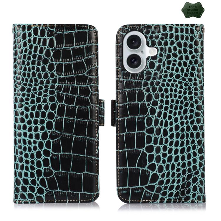 Crocodile Top Layer Cowhide Leather Phone Case, For iPhone 17 Pro Max, For iPhone 17 Pro, For iPhone 17, For iPhone Air, For iPhone 16e, For iPhone 16 Pro Max