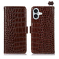Crocodile Top Layer Cowhide Leather Phone Case, For iPhone 17 Pro Max, For iPhone 17 Pro, For iPhone 17, For iPhone Air, For iPhone 16e, For iPhone 16 Pro Max