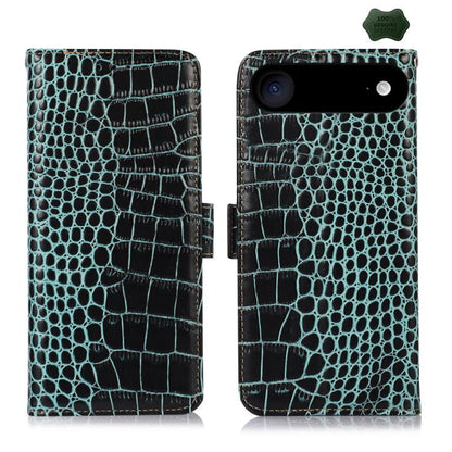 Crocodile Top Layer Cowhide Leather Phone Case, For iPhone 17 Pro Max, For iPhone 17 Pro, For iPhone 17, For iPhone Air, For iPhone 16e, For iPhone 16 Pro Max
