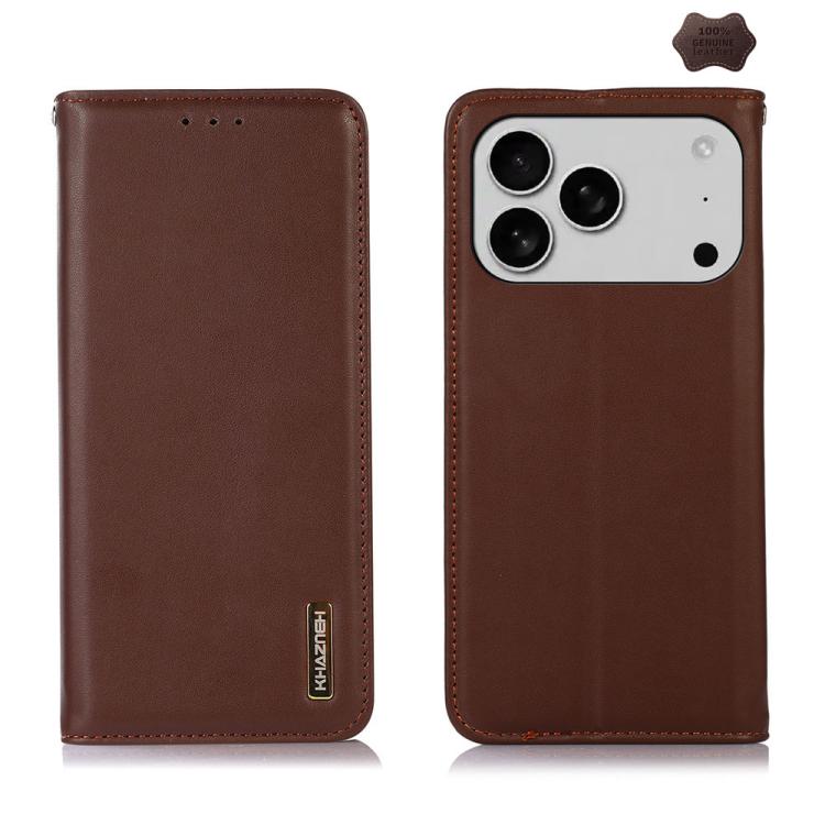 KHAZNEH Nappa Top Layer Cowhide Leather Phone Case, For iPhone 17 Pro Max, For iPhone 16e / 17e, For iPhone 17 Pro, For iPhone 17, For iPhone Air, For iPhone 16e, For iPhone 16 Pro Max