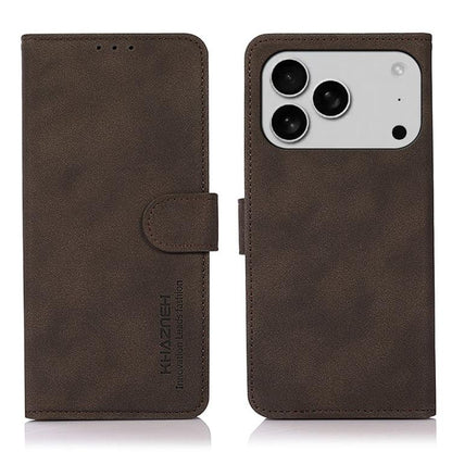 KHAZNEH Matte Texture Leather Phone Case, For iPhone 17 Pro Max, For iPhone 17 Pro, For iPhone 17, For iPhone Air, For iPhone 16e, For iPhone 16 Pro Max