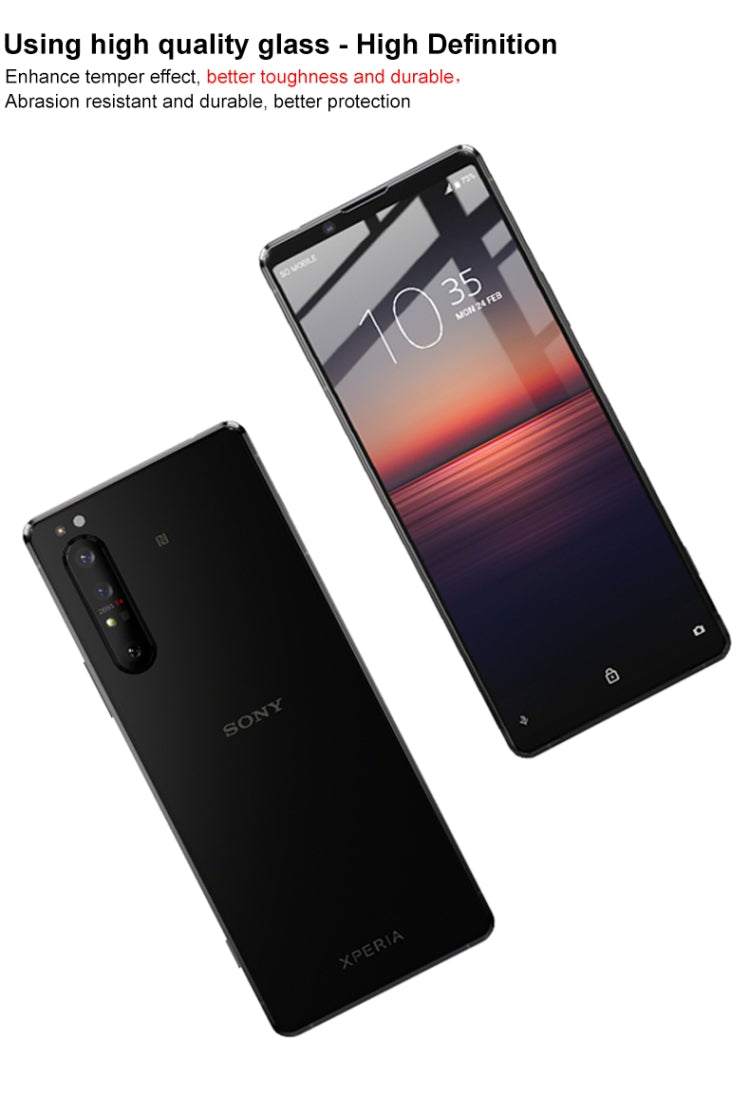 IMAK Pro+ Series Full Screen Tempered Glass Film, For Sony Xperia 1 II, For Sony Xperia 1, For Sony Xperia 5, For Sony Xperia 10 II