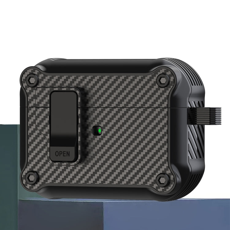 Carbon Fiber Magnetic Automatic Switch Earphone Protective Case, For AirPods 4 / AirPods 5, For AirPods Pro 2, For AirPods 3, For AirPods Pro