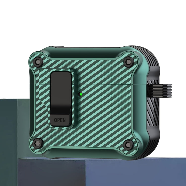 Carbon Fiber Magnetic Automatic Switch Earphone Protective Case, For AirPods 4, For AirPods Pro 2, For AirPods 3, For AirPods Pro