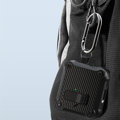 Carbon Fiber Magnetic Automatic Switch Earphone Protective Case, For AirPods 4, For AirPods Pro 2, For AirPods 3, For AirPods Pro