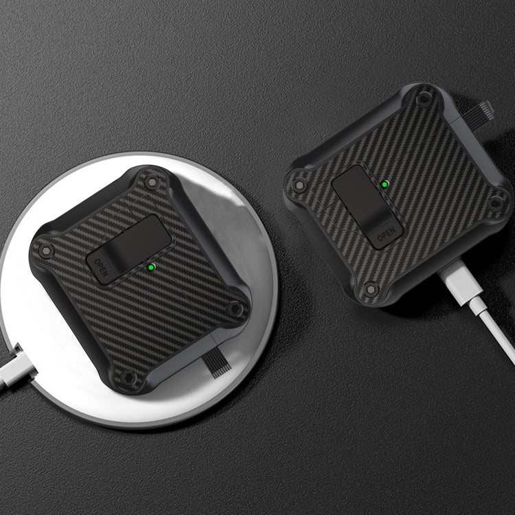 Carbon Fiber Magnetic Automatic Switch Earphone Protective Case, For AirPods 4 / AirPods 5, For AirPods Pro 2, For AirPods 3, For AirPods Pro