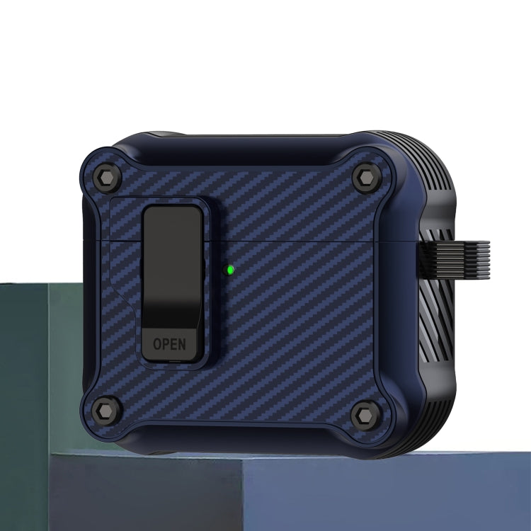 Carbon Fiber Magnetic Automatic Switch Earphone Protective Case, For AirPods 4, For AirPods Pro 2, For AirPods 3, For AirPods Pro