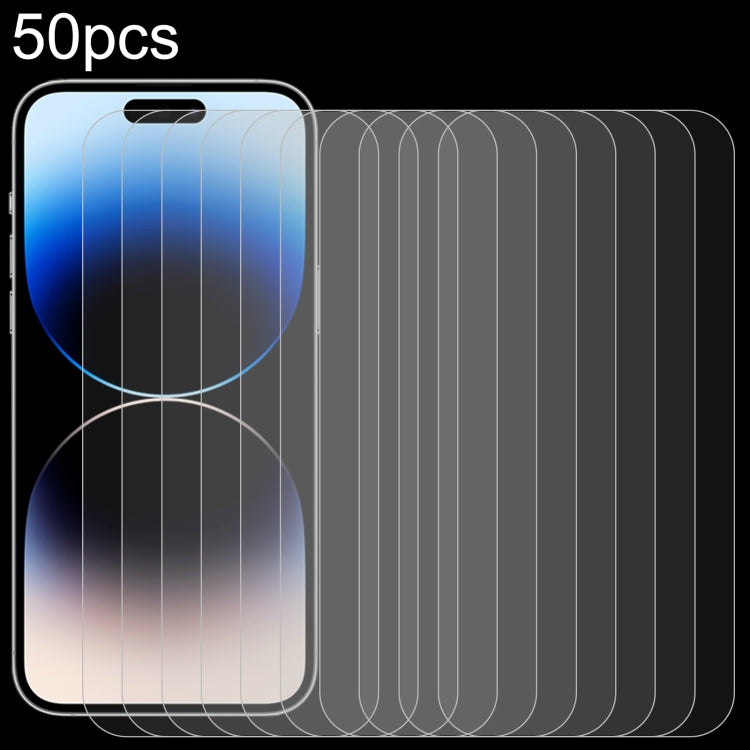 50pcs 0.26mm 9H 2.5D High Aluminum Tempered Glass Film, For iPhone 17 Pro Max, For iPhone 17 Pro / 17, For iPhone Air, For iPhone 16 Pro Max, For iPhone 16 Pro, For iPhone 16 Plus, For iPhone 16, For iPhone 15 Plus / 15 Pro Max, For iPhone 15 / 15 Pro