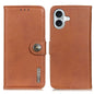 KHAZNEH Cowhide Texture Horizontal Flip Leather Phone Case, For iPhone 16e / 17e, For iPhone 16 Pro Max, For iPhone 16 Pro, For iPhone 16 Plus, For iPhone 16, For iPhone 15 Pro Max