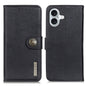 KHAZNEH Cowhide Texture Horizontal Flip Leather Phone Case, For iPhone 16e / 17e, For iPhone 16 Pro Max, For iPhone 16 Pro, For iPhone 16 Plus, For iPhone 16, For iPhone 15 Pro Max