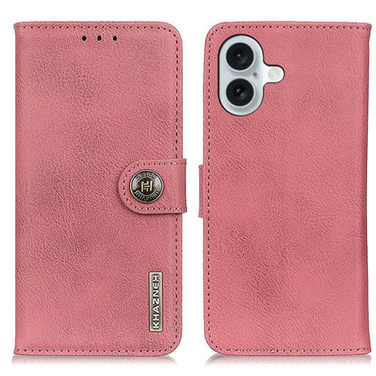 KHAZNEH Cowhide Texture Horizontal Flip Leather Phone Case, For iPhone 16e / 17e, For iPhone 16 Pro Max, For iPhone 16 Pro, For iPhone 16 Plus, For iPhone 16, For iPhone 15 Pro Max