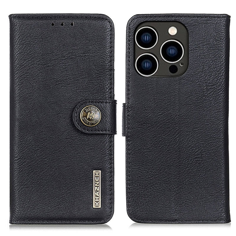 KHAZNEH Cowhide Texture Horizontal Flip Leather Phone Case, For iPhone 16e / 17e, For iPhone 16 Pro Max, For iPhone 16 Pro, For iPhone 16 Plus, For iPhone 16, For iPhone 15 Pro Max