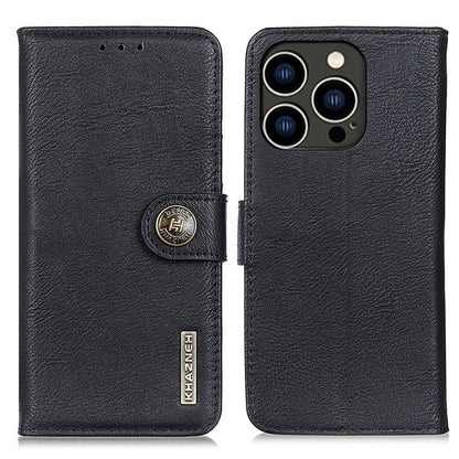 KHAZNEH Cowhide Texture Horizontal Flip Leather Phone Case, For iPhone 16e / 17e, For iPhone 16 Pro Max, For iPhone 16 Pro, For iPhone 16 Plus, For iPhone 16, For iPhone 15 Pro Max