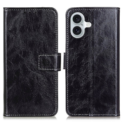 Retro Crazy Horse Texture Horizontal Flip Leather Phone Case, For iPhone Air, For iPhone 16 Pro Max, For iPhone 16 Pro, For iPhone 16 Plus