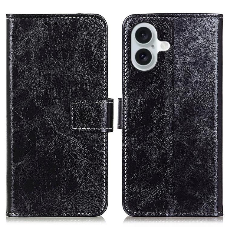 Retro Crazy Horse Texture Horizontal Flip Leather Phone Case, For iPhone 16e / 17e, For iPhone 17 Pro Max, For iPhone 17 Pro, For iPhone 17