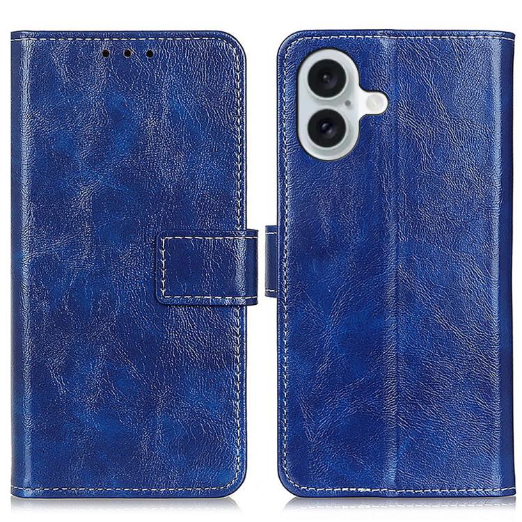 Retro Crazy Horse Texture Horizontal Flip Leather Phone Case, For iPhone 16e / 17e, For iPhone 17 Pro Max, For iPhone 17 Pro, For iPhone 17