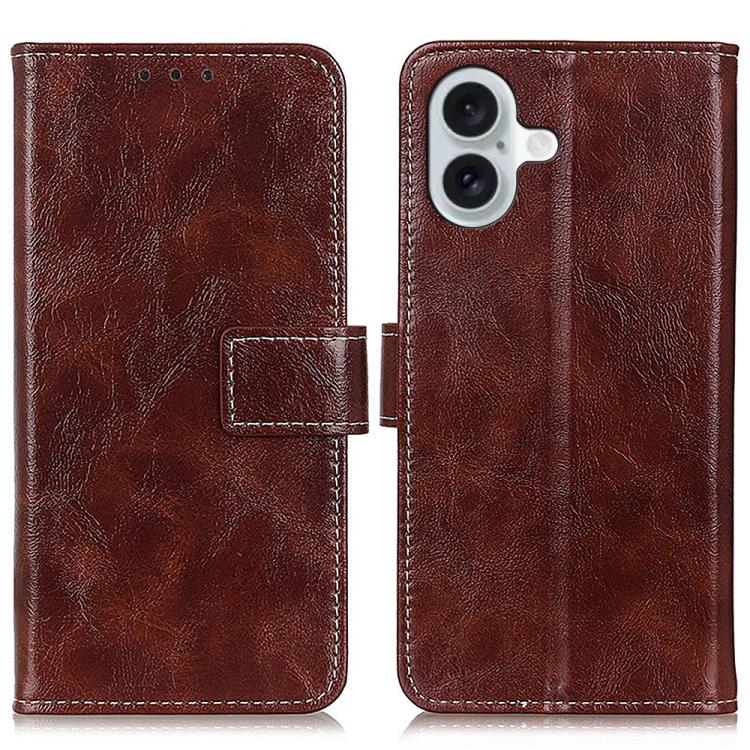Retro Crazy Horse Texture Horizontal Flip Leather Phone Case, For iPhone 16e / 17e, For iPhone 17 Pro Max, For iPhone 17 Pro, For iPhone 17