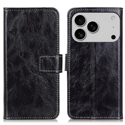 Retro Crazy Horse Texture Horizontal Flip Leather Phone Case, For iPhone 18 Pro / 17 Pro, For iPhone 18 Pro Max / 17 Pro Max, For iPhone 16e / 17e, For iPhone 17