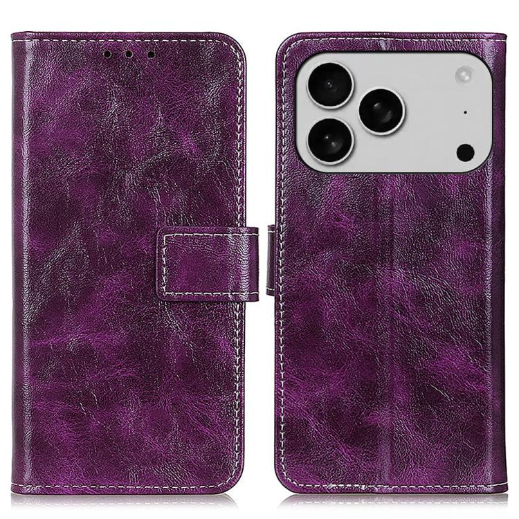 Retro Crazy Horse Texture Horizontal Flip Leather Phone Case, For iPhone 16e / 17e, For iPhone 17 Pro Max, For iPhone 17 Pro, For iPhone 17