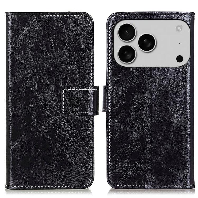 Retro Crazy Horse Texture Horizontal Flip Leather Phone Case, For iPhone 16e / 17e, For iPhone 17 Pro Max, For iPhone 17 Pro, For iPhone 17